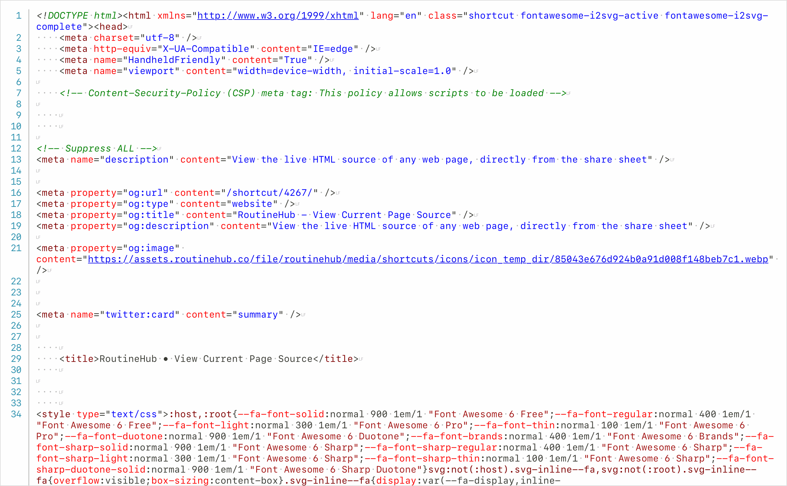 View Current Page Source - Screenshot 1