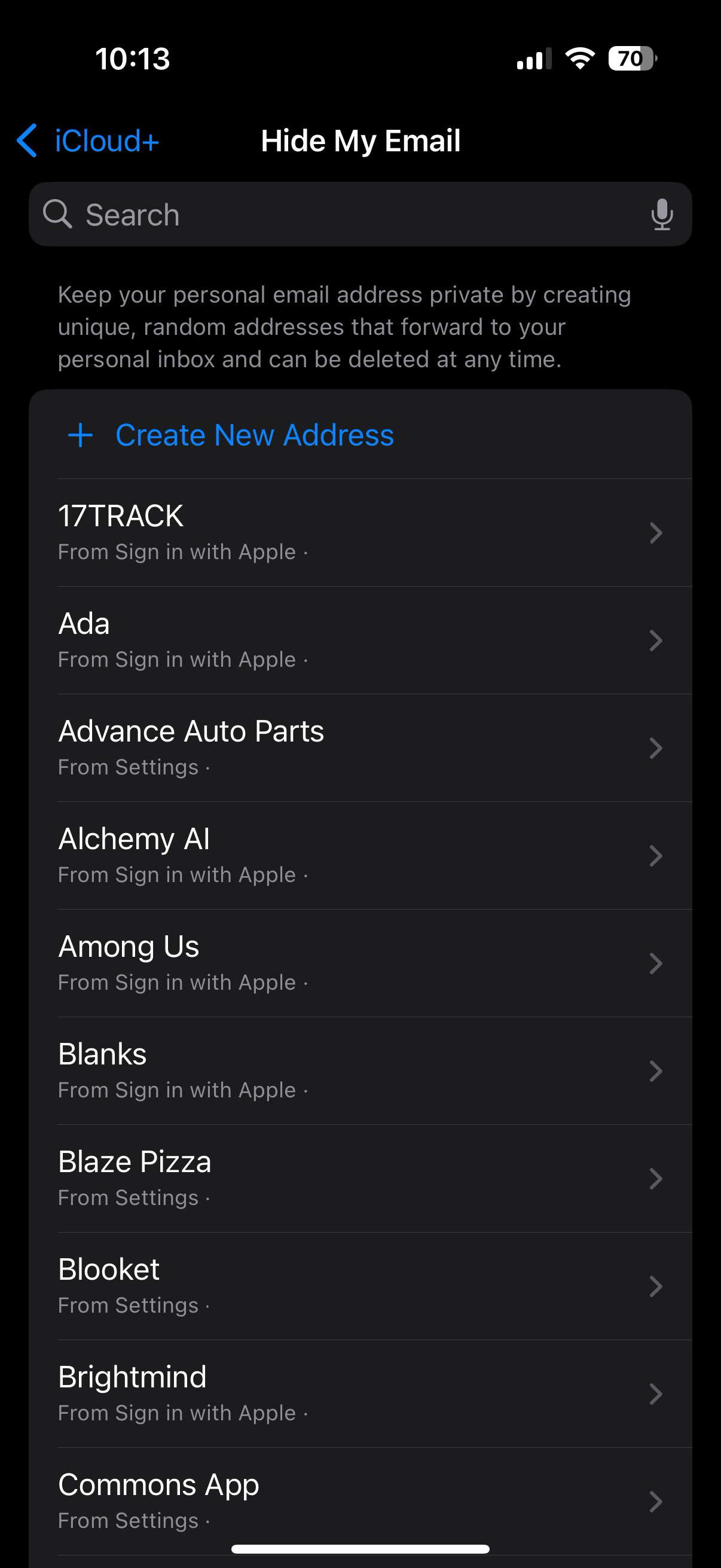 Hide My Email - Screenshot 1