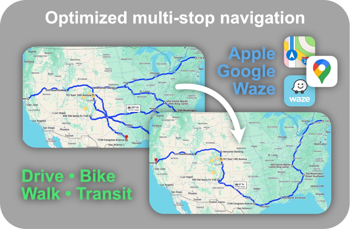 Multi-stop navigation - Screenshot 1