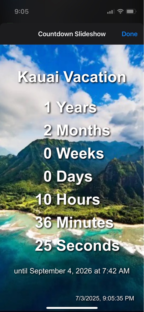 Slideshow countdown to event - Screenshot 1