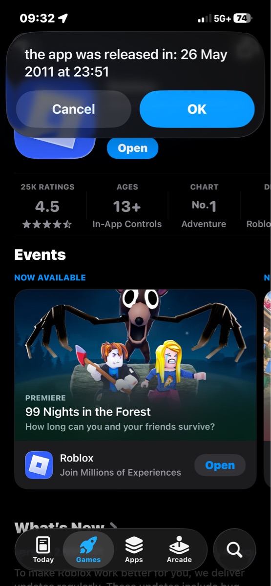 App release date - Screenshot 1