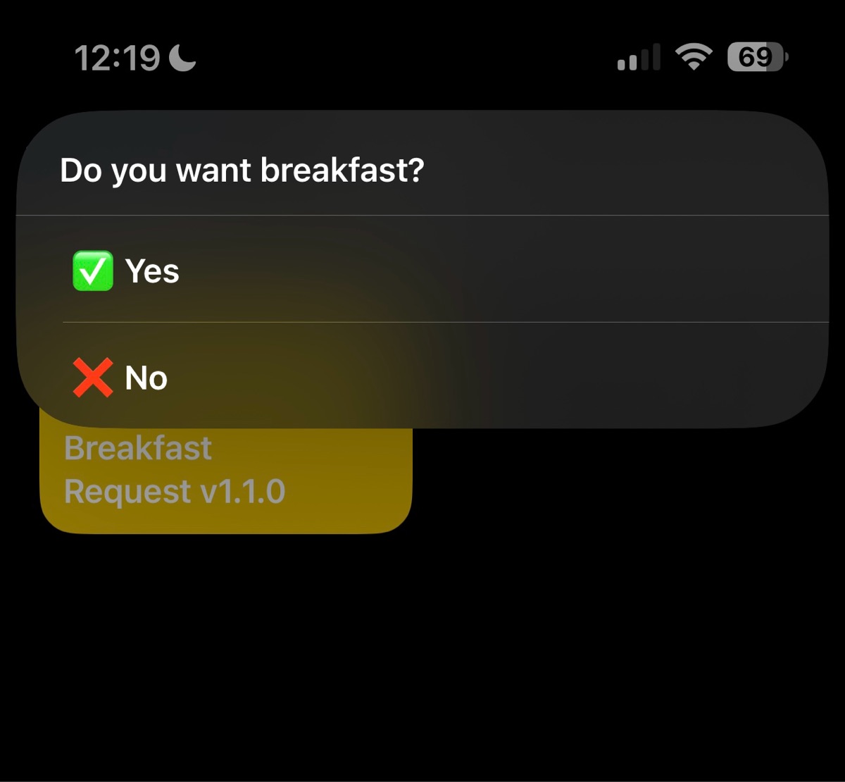 Breakfast Request version 1.1.0 - Screenshot 1