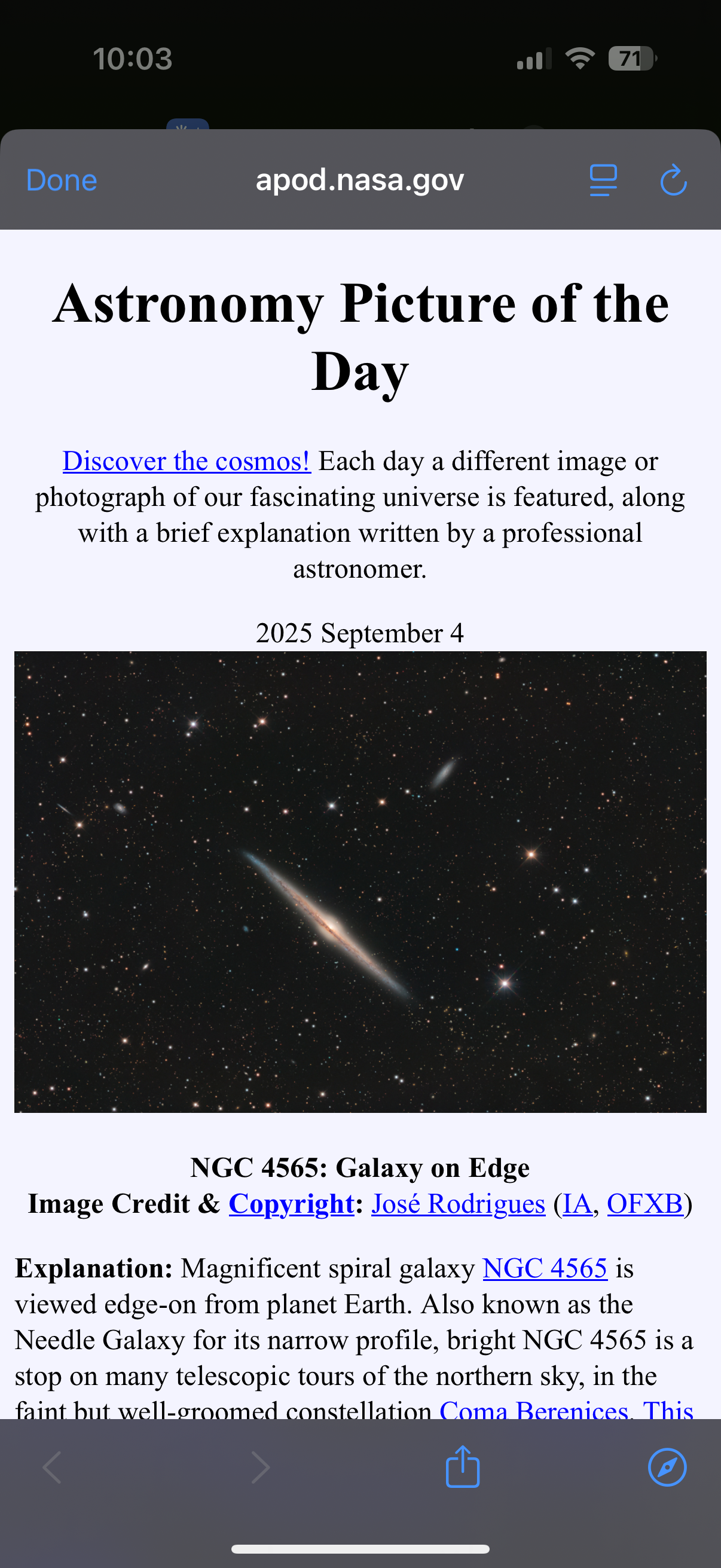NASA APOD Reader - Screenshot 1