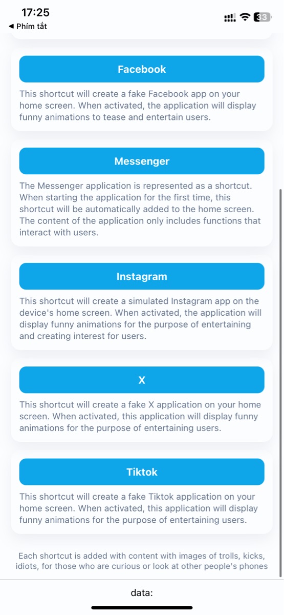 Fake app shortcuts - Screenshot 2