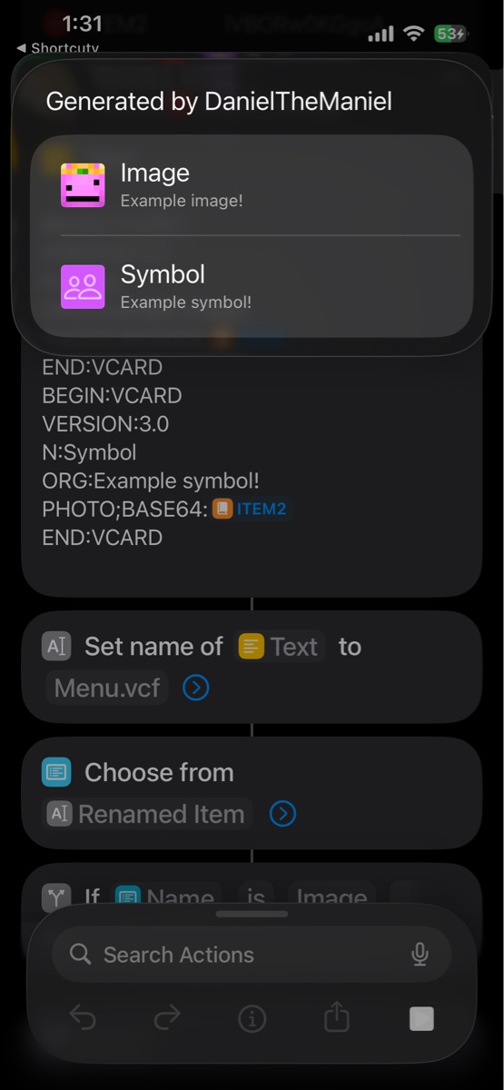 vCard Action Gen - Screenshot 2