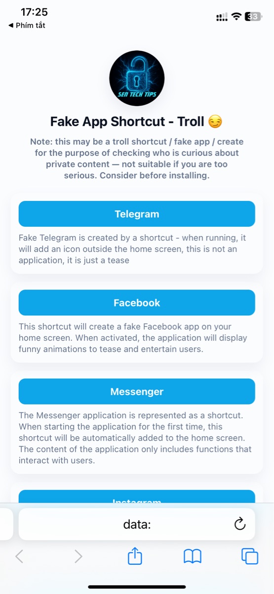 Fake app shortcuts - Screenshot 1