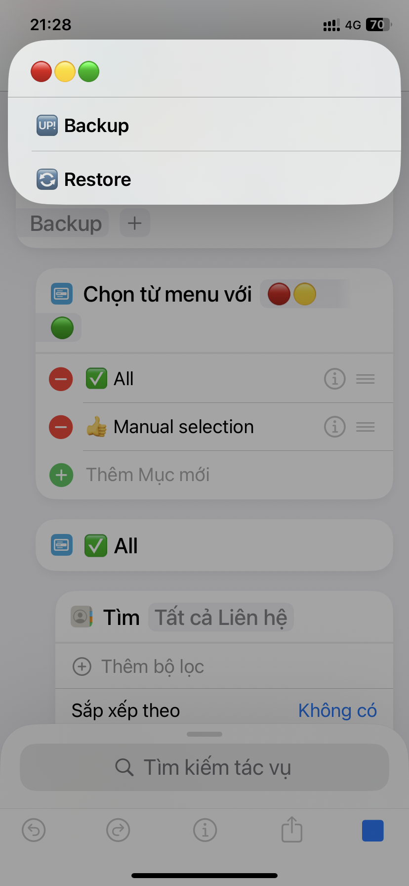Backup contacts - Screenshot 1