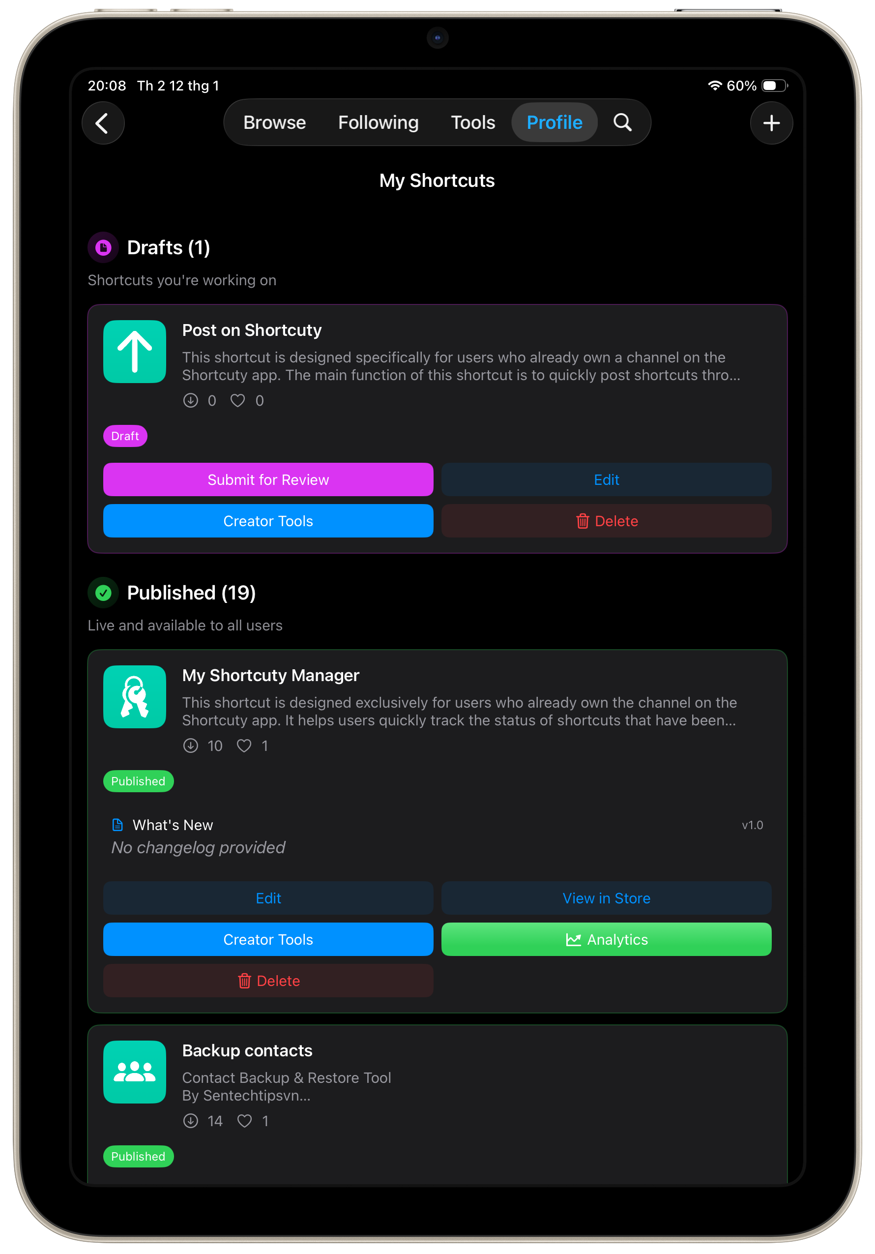 Post on Shortcuty - Screenshot 2