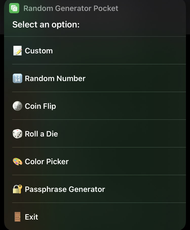 Random Generator Pocket - Screenshot 3