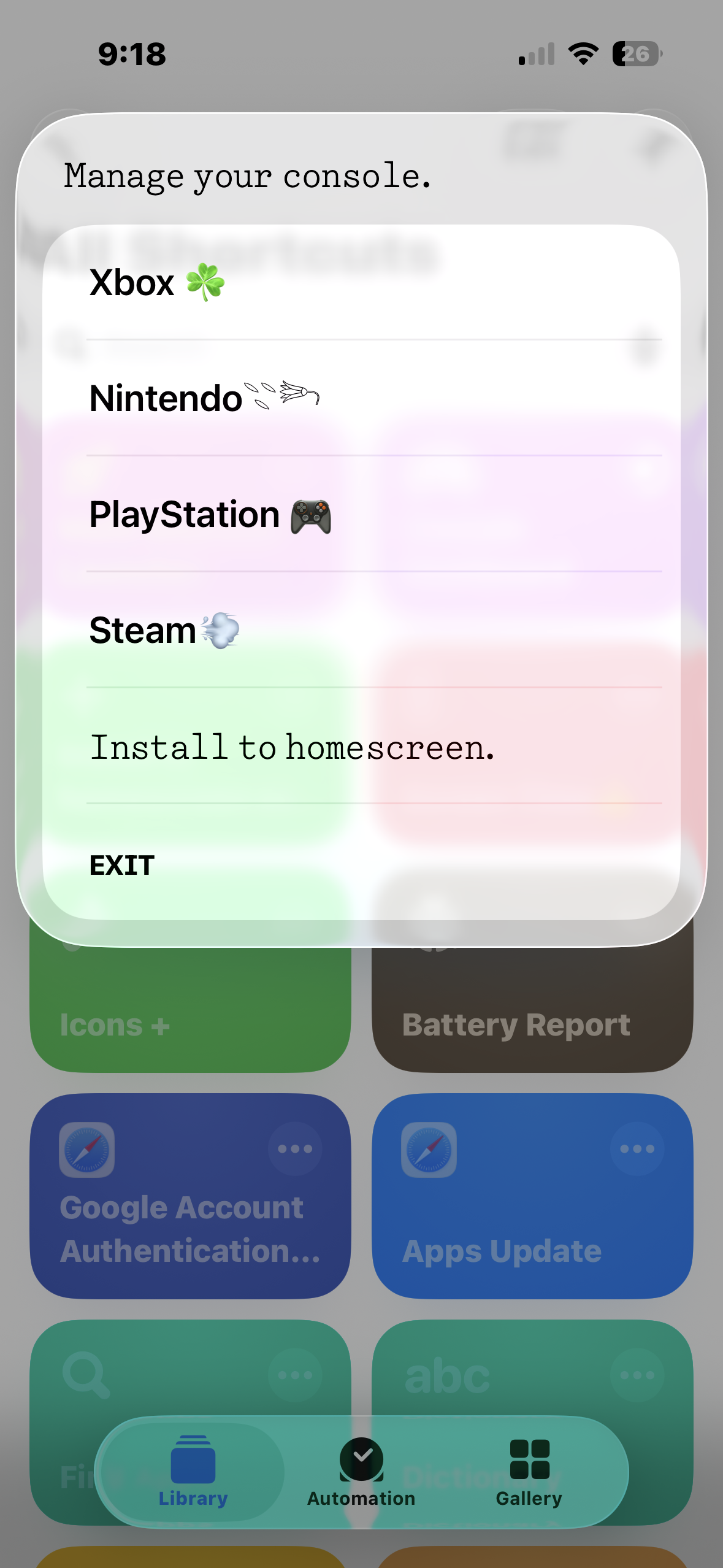 Console Dashboard - Screenshot 1