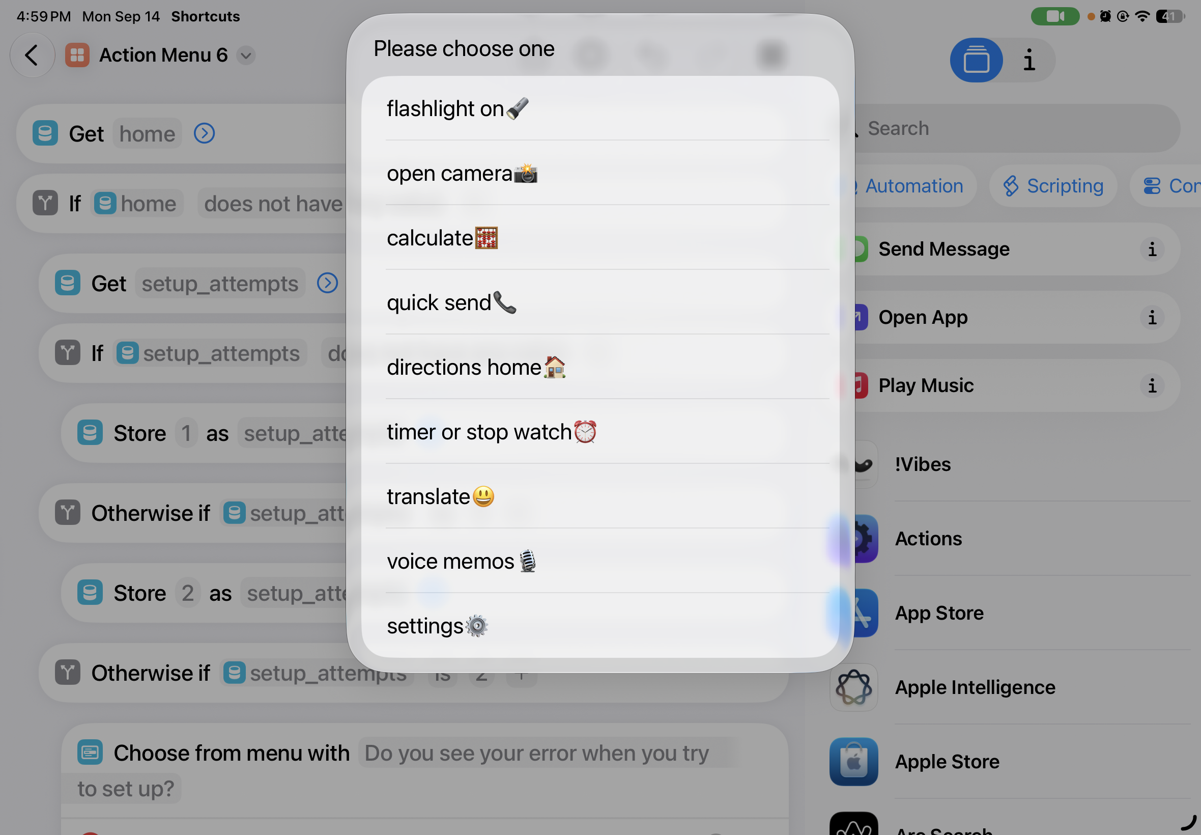 Action Menu - Screenshot 1