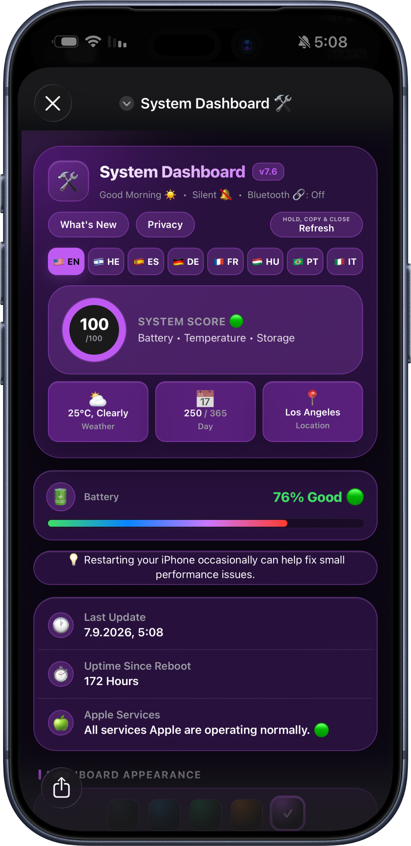 System Dashboard 🛠️ – Screenshot 5